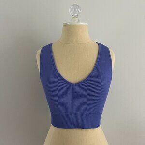 Garage purple ribbed v neck tank top